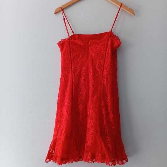 Lovers + Friends Elizabeth Lace Mini Dress Red XS NWT - Picture 3 of 8